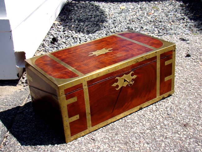 A 19th century Sea Captain's or Officer's campaign form writing box circa 1830-1850
